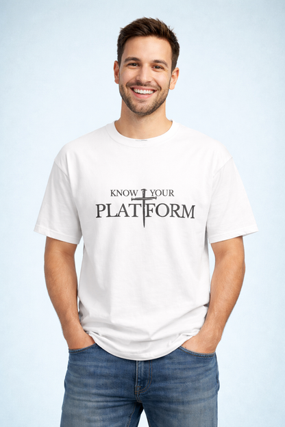 Know Your Platform Christian Heavyweight White T-Shirt