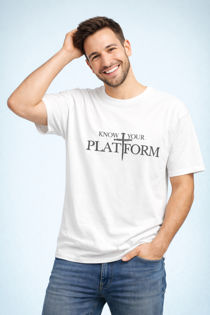 Know Your Platform Christian Heavyweight White T-Shirt